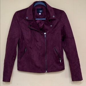 Kut from the Kloth Women'burgundy Leather Jacket